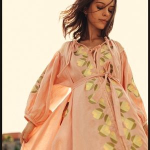 Innika Choo Hand Embroidered Mini Smock Dress